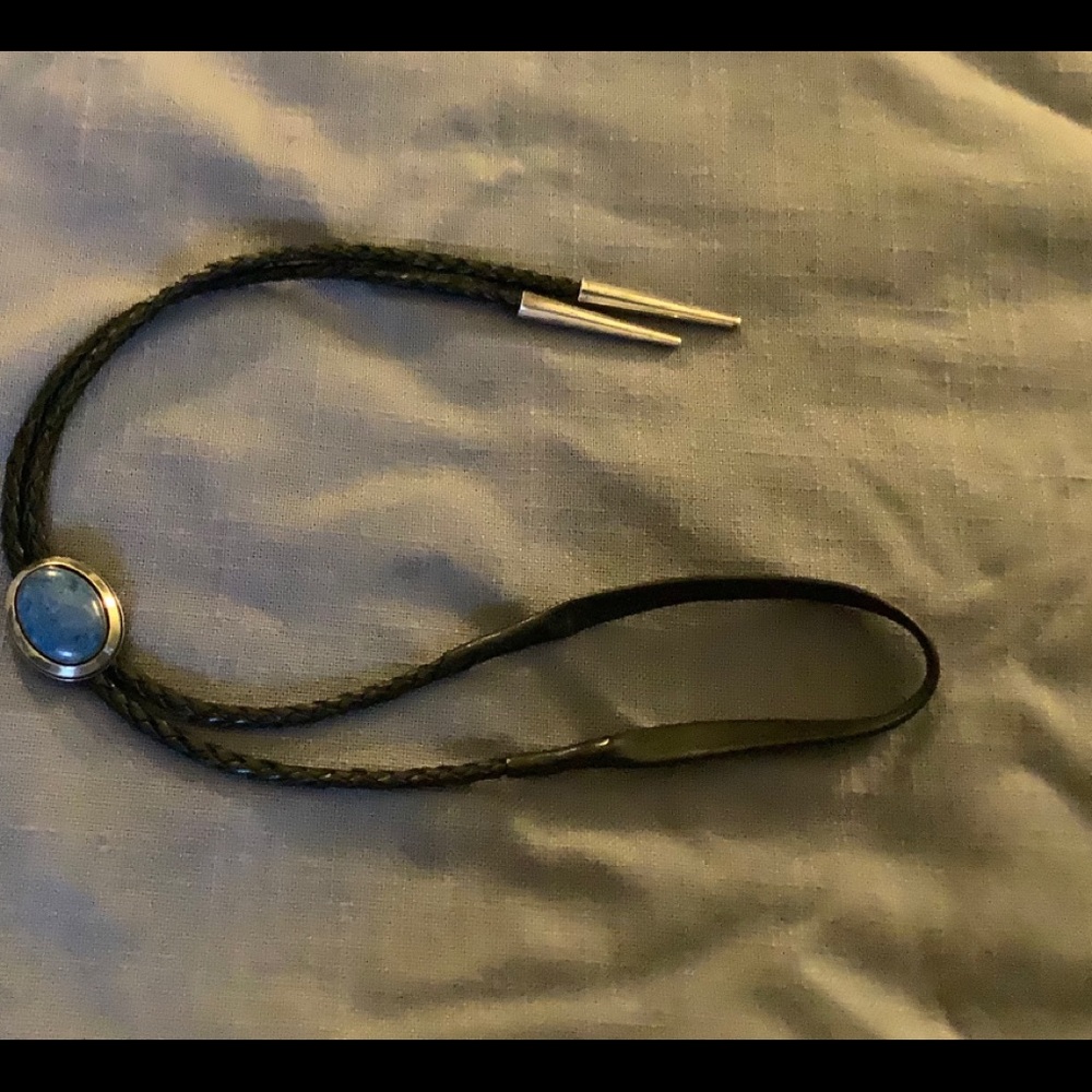 L BEGAY SS LAPIS BOLO TIE